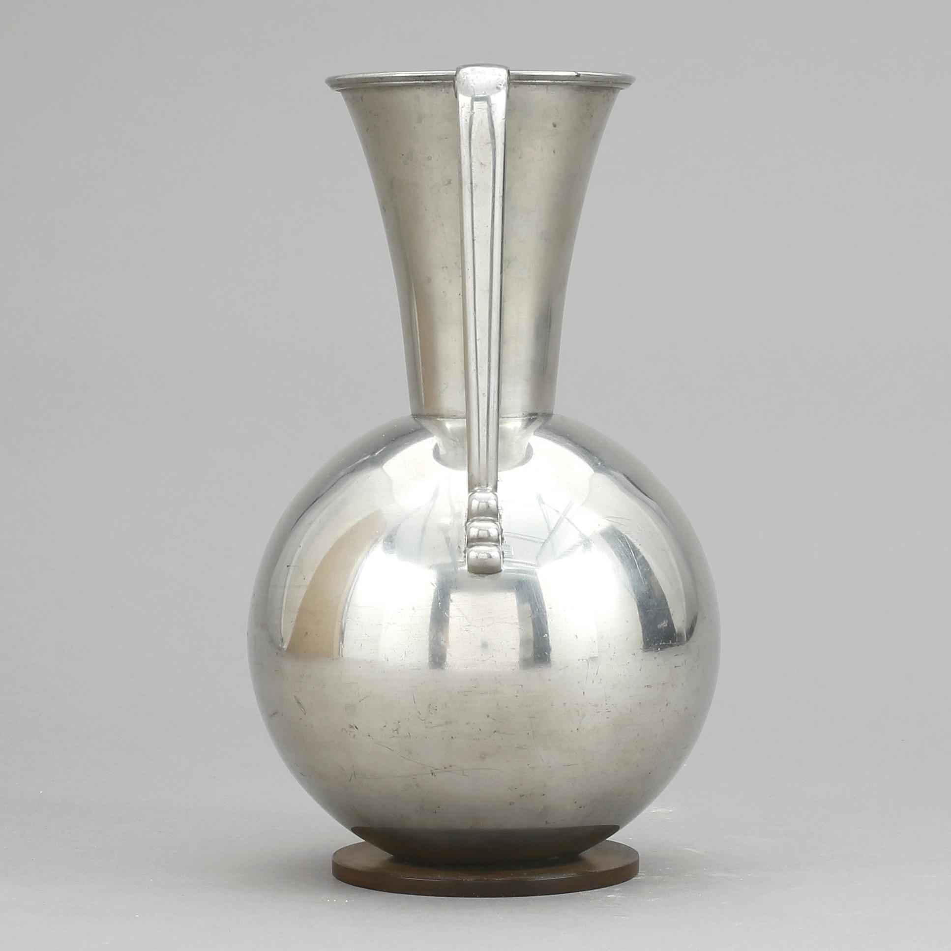 VAS, tenn, art deco, Carl Einar Borgström Ystad metall 1932.