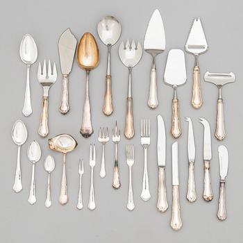 A 89-piece set of 'Chippendale' silver cutlery, Finnish hallmarks and control marks 1967-99.