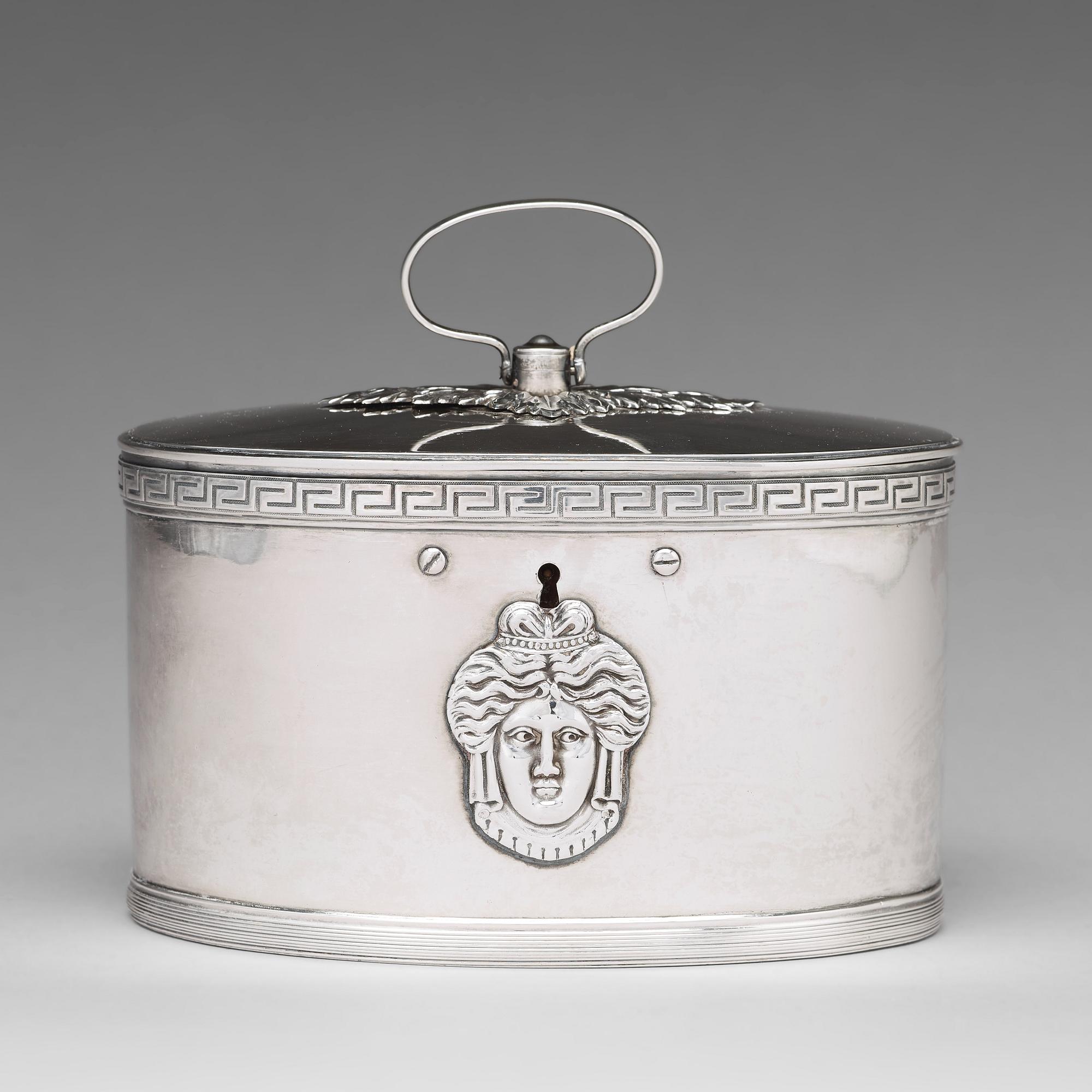 A Swedish 19th century silver sugar-casket, mark of Adolf Zethelius, Stockholm 1811.