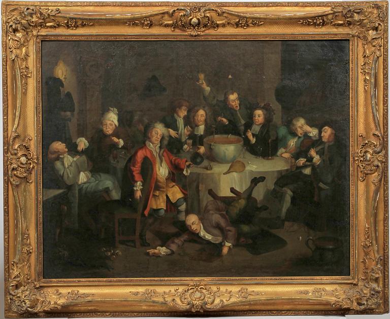 WILLIAM HOGARTH, efter, olja på duk, 1800-tal.