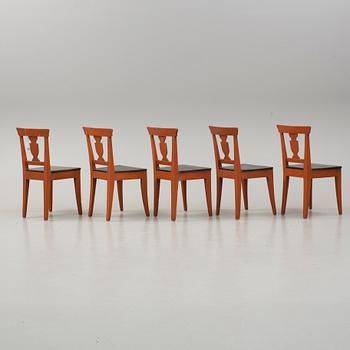 SLAGBORD samt STOLAR, 5 st, 1800-talets andra hälft.