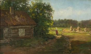 Severin Nilson, Cottage with Hay Barracks.