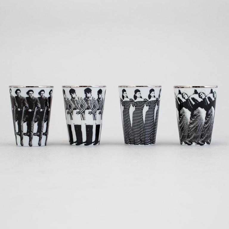 ÅSA LINDSTRÖM, snapsglas,4 st, porslin, Rörstrand, 2000-tal.