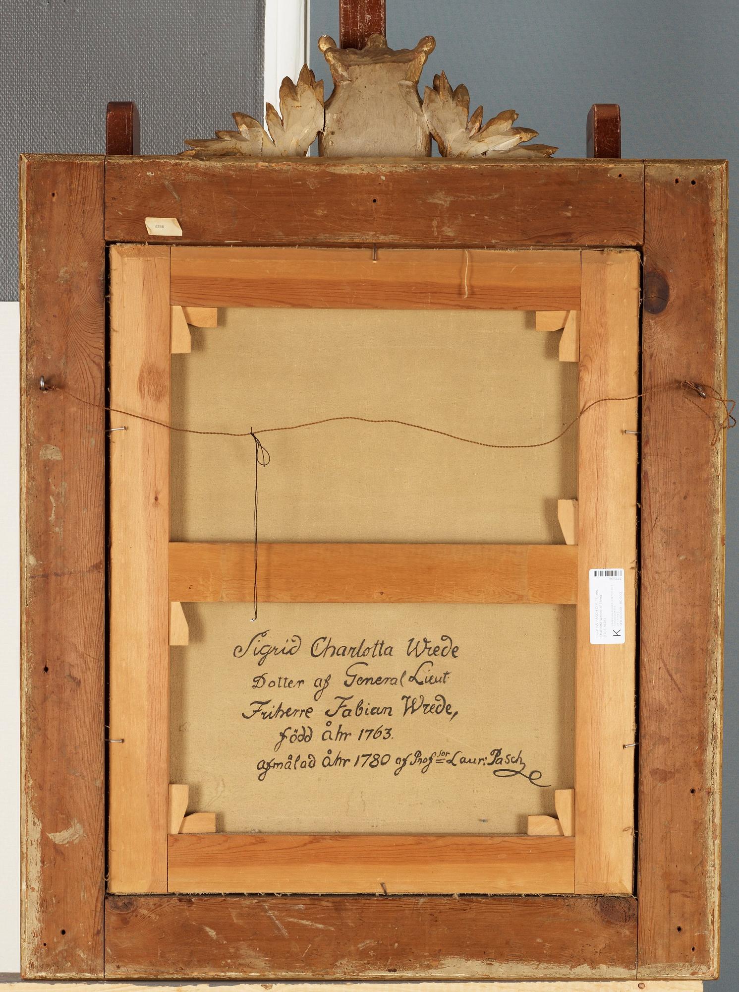 Lorens Pasch d y, "Sigrid Charlotta Wrede af Elimä.