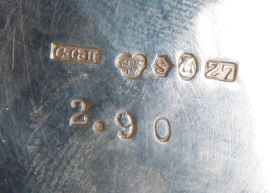 POKALER, 6 st, silver, 1900-tal. Tot vikt 580 gram.