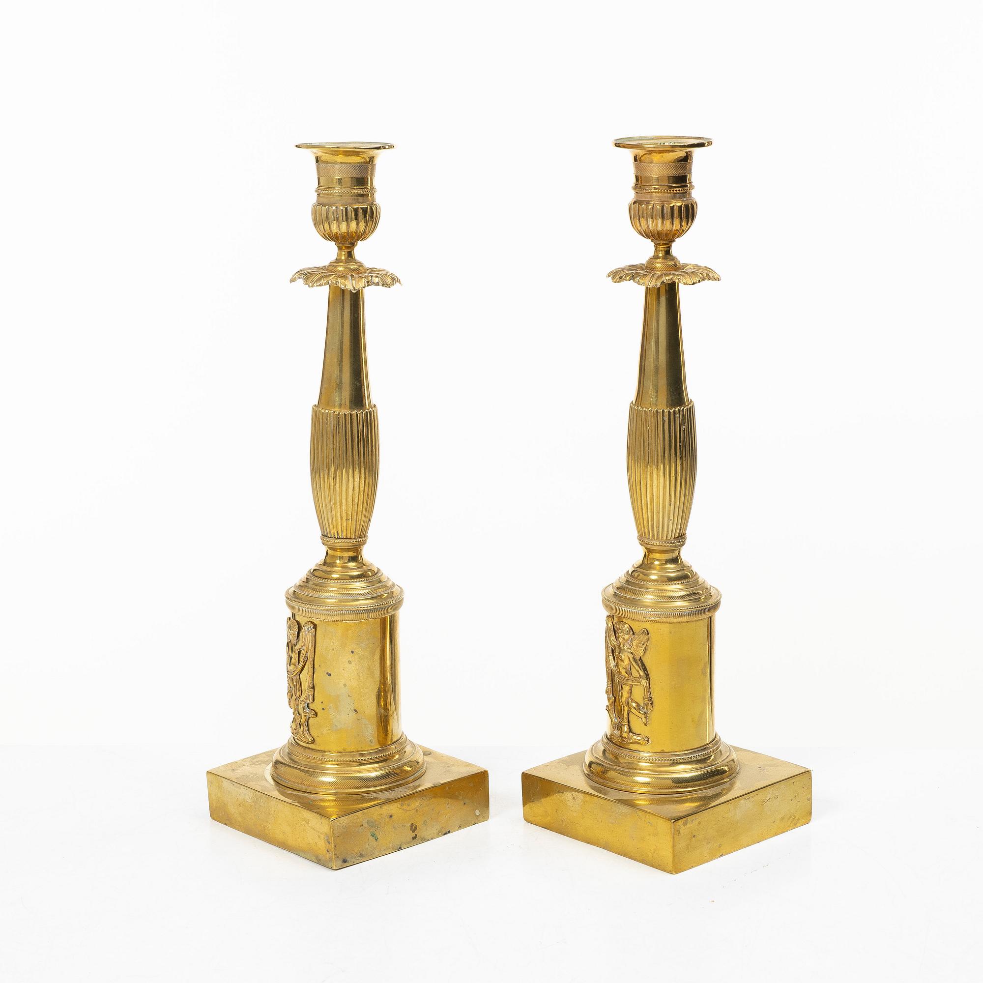 Candelabras, a pair, Empire style, first half of the 20th century.