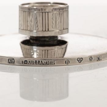 Tore Kullander, skål och ljusstakar, ett par, silver, Borås 1953.