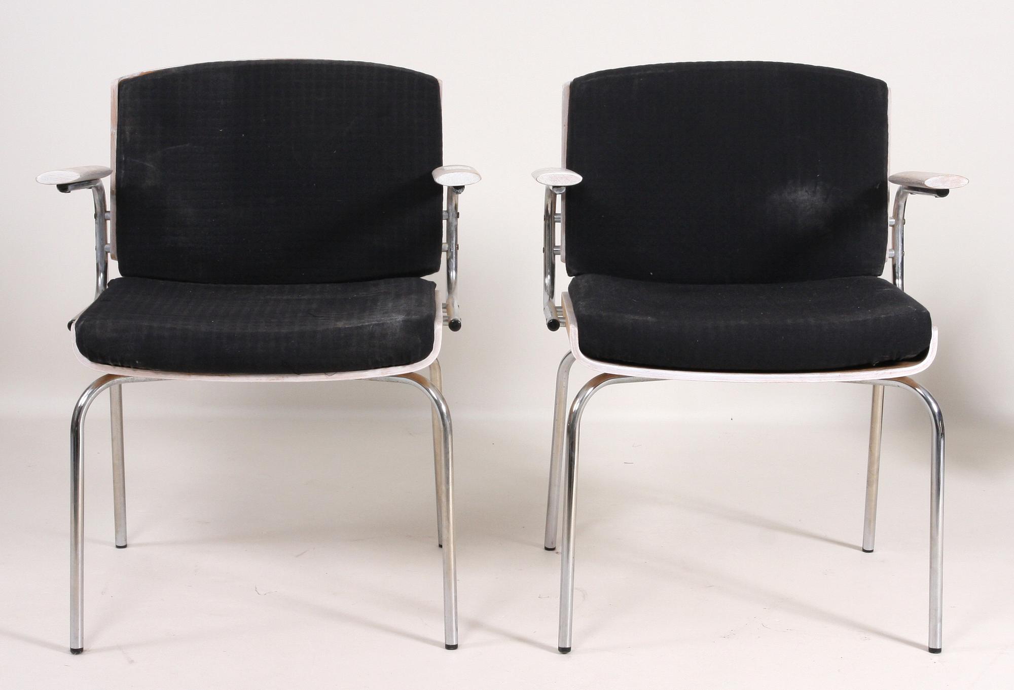 ARMLÄNSTOLAR, ett par, 1900-talets andra hälft, Duba, Danmark, etikettmärkta.