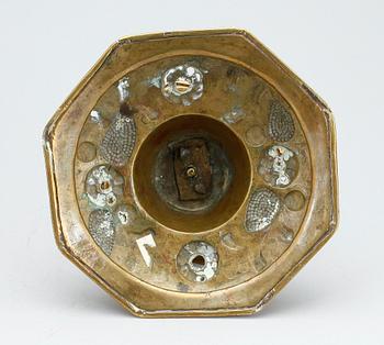 LJUSSTAKE, mässing, barock, 1700-tal.