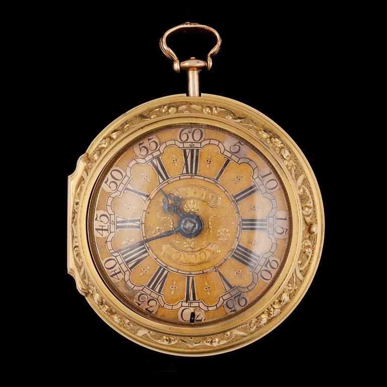 SPINDELUR, Graham, London, repousséboett, 1700-talets mitt.