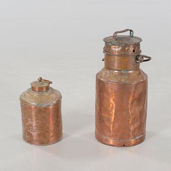 Two 19th century copper jars.