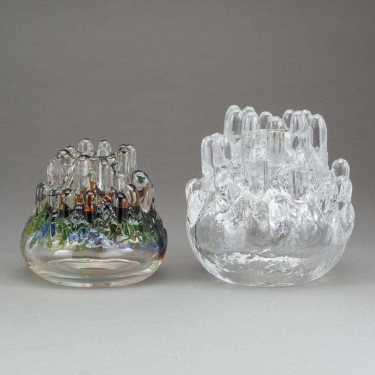 LJUSLYKTOR, 2 st, glas, Göran Wärff, Kosta.