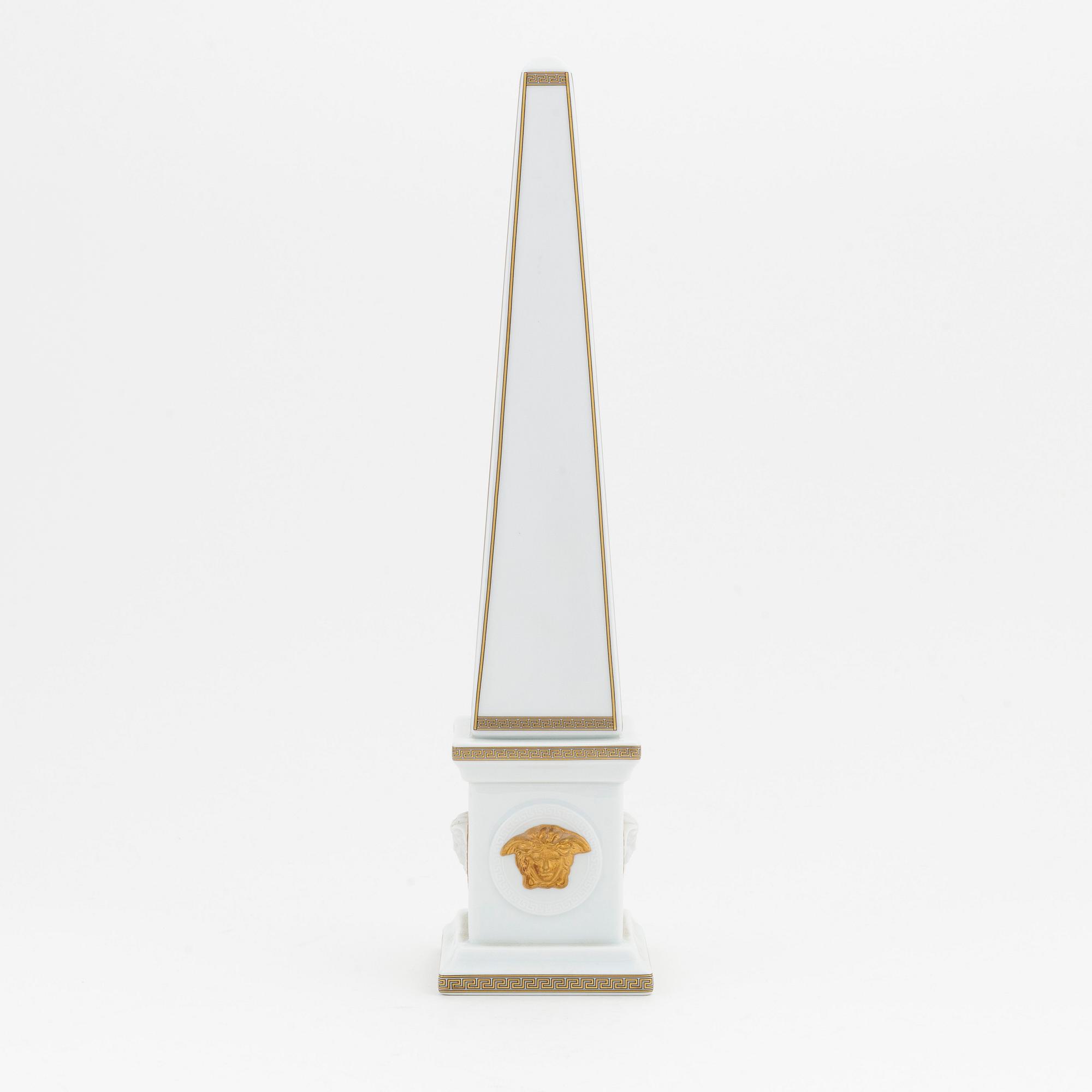 Versace, a porcelain obelisk, 'Gorgona' for Rosenthal.