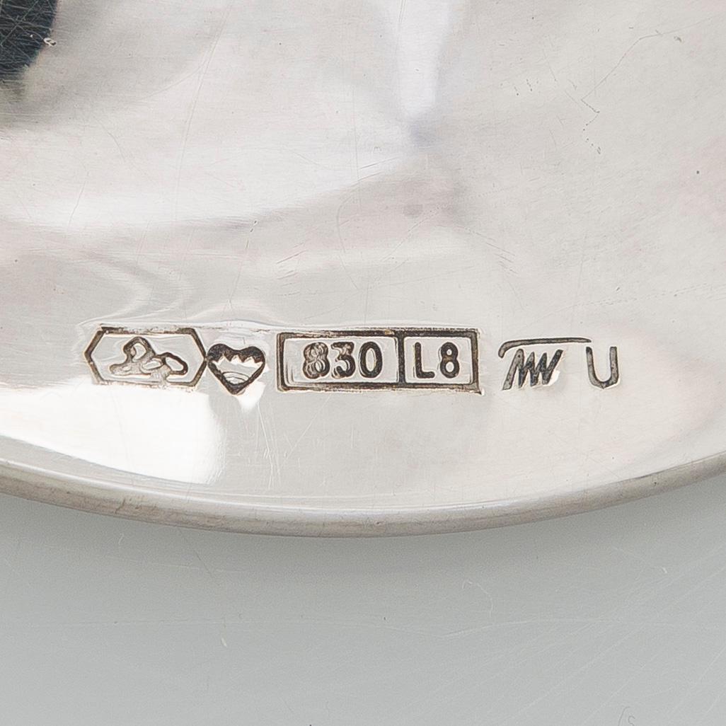 Tapio Wirkkala, kynttilänjalkoja, 3 kpl, hopeaa, "Trumpetti", Kultakeskus, Hämeenlinna 1988-2003.