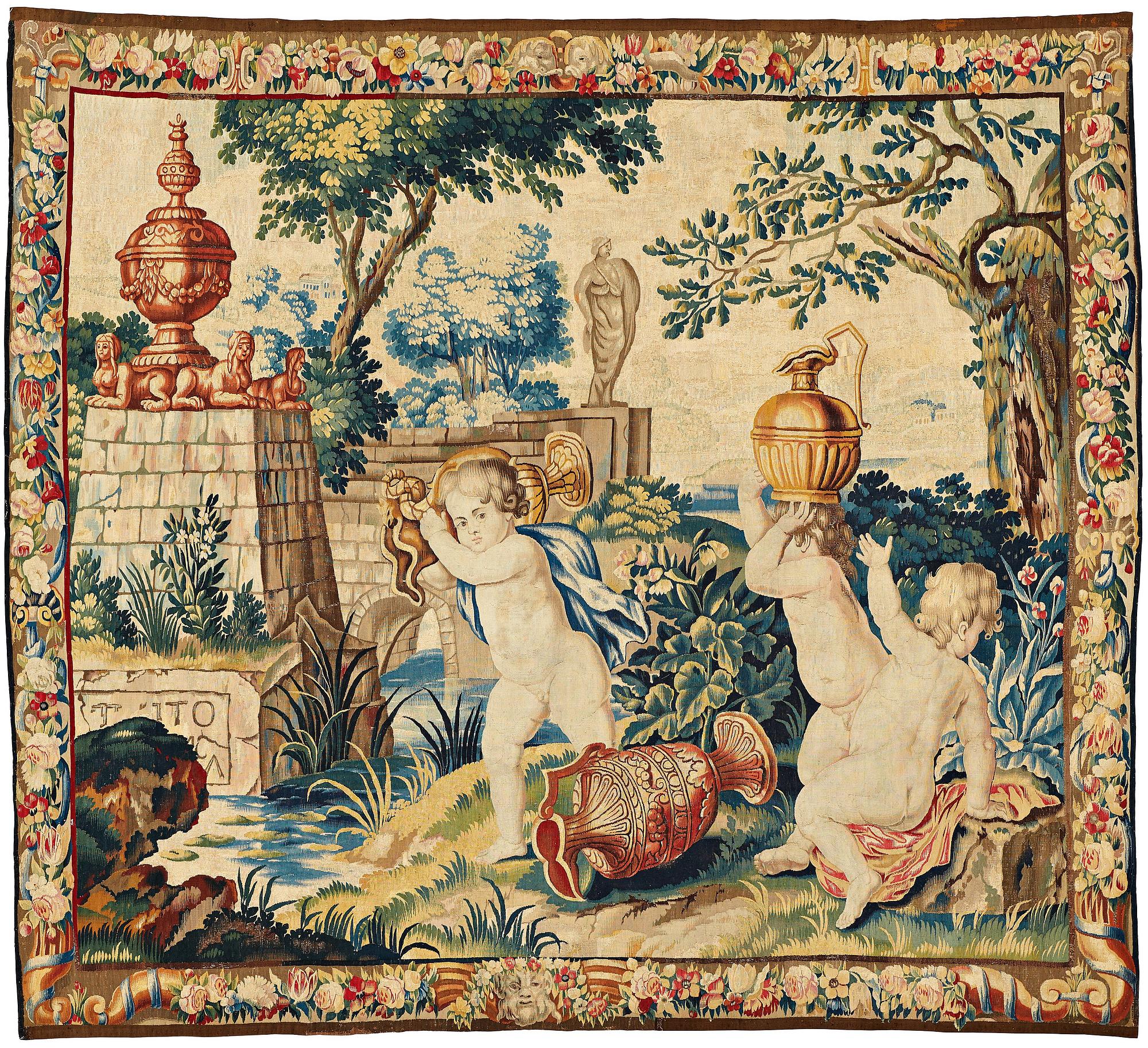 A TAPESTRY, tapestry weave, "Water" part of "The Four Elements", ca 231,5 x 252,5 cm, Flanders 17th century.