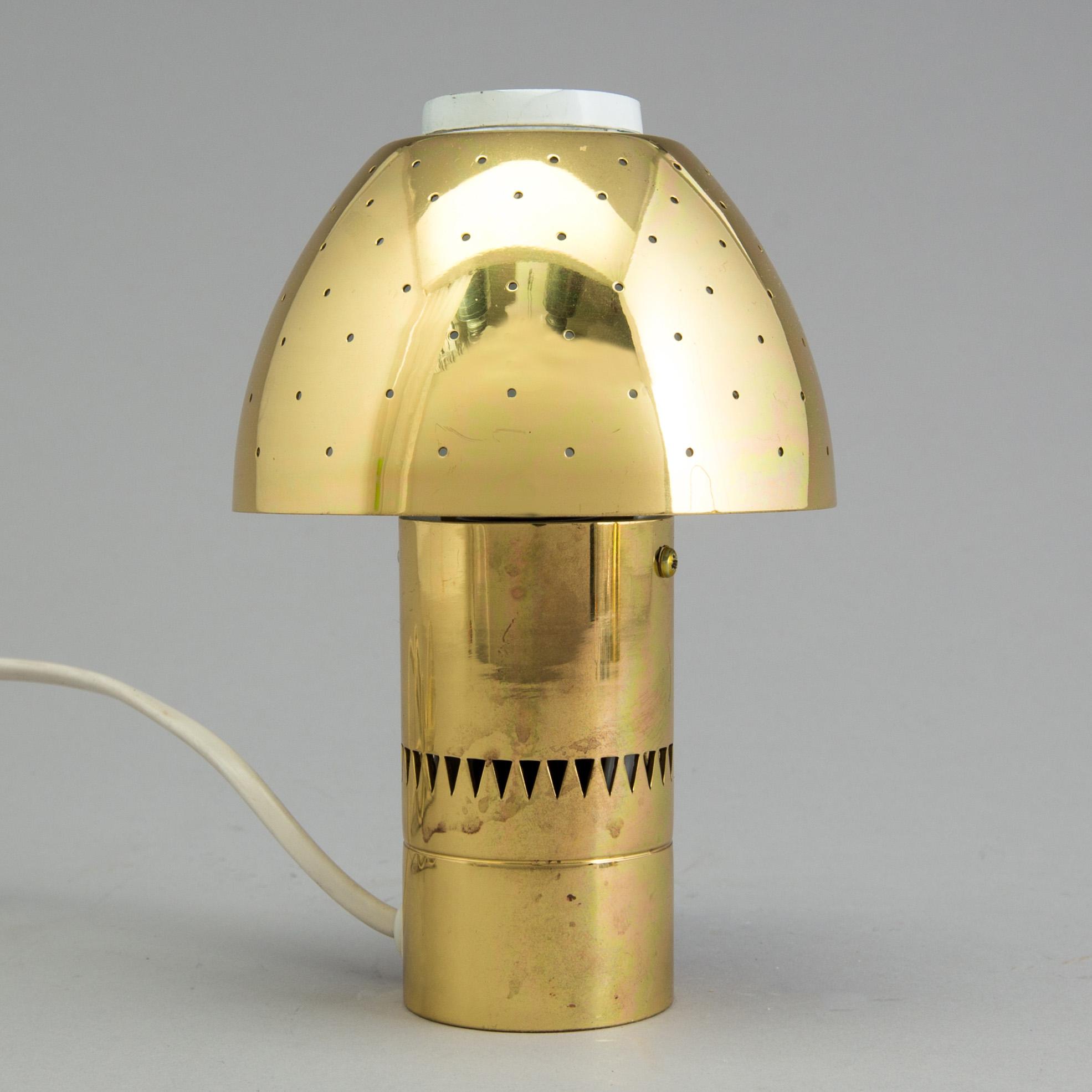 HANS AGNE JAKOBSSON, a ceiling lamp and a table lamp, brass, Markaryd, second half of the 20th century.
