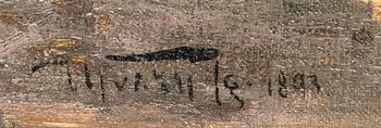 Okänd konstnär 1800-tal ,  oil on canvas laid on panel signed and dated 1893.