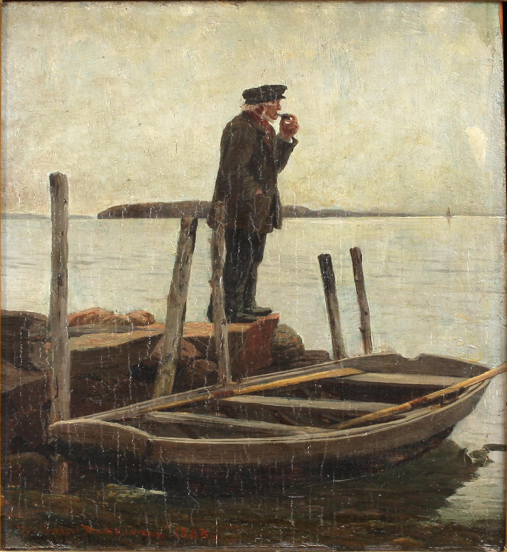 WILHELM DAHLBOM, olja på pannå, sign (dubbelt) och dat 82 resp 1883.