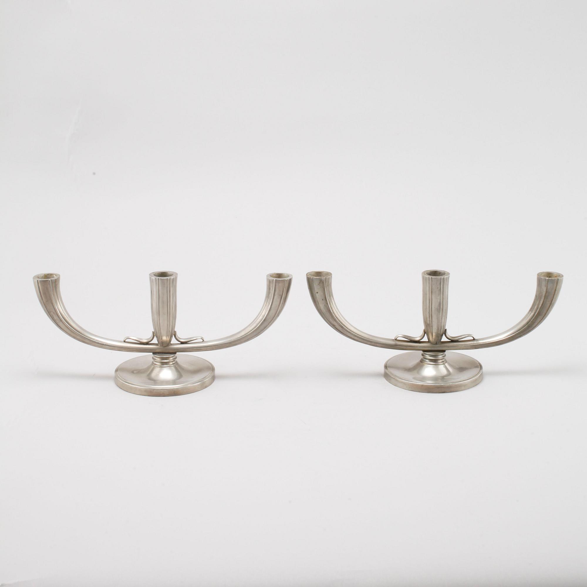 LJUSSTAKAR, ett par, tenn, GAB, 1936.