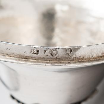 A footed Empire style sugar bowl, maker's mark of Johan Zettersten, Lovisa Finland 1826.