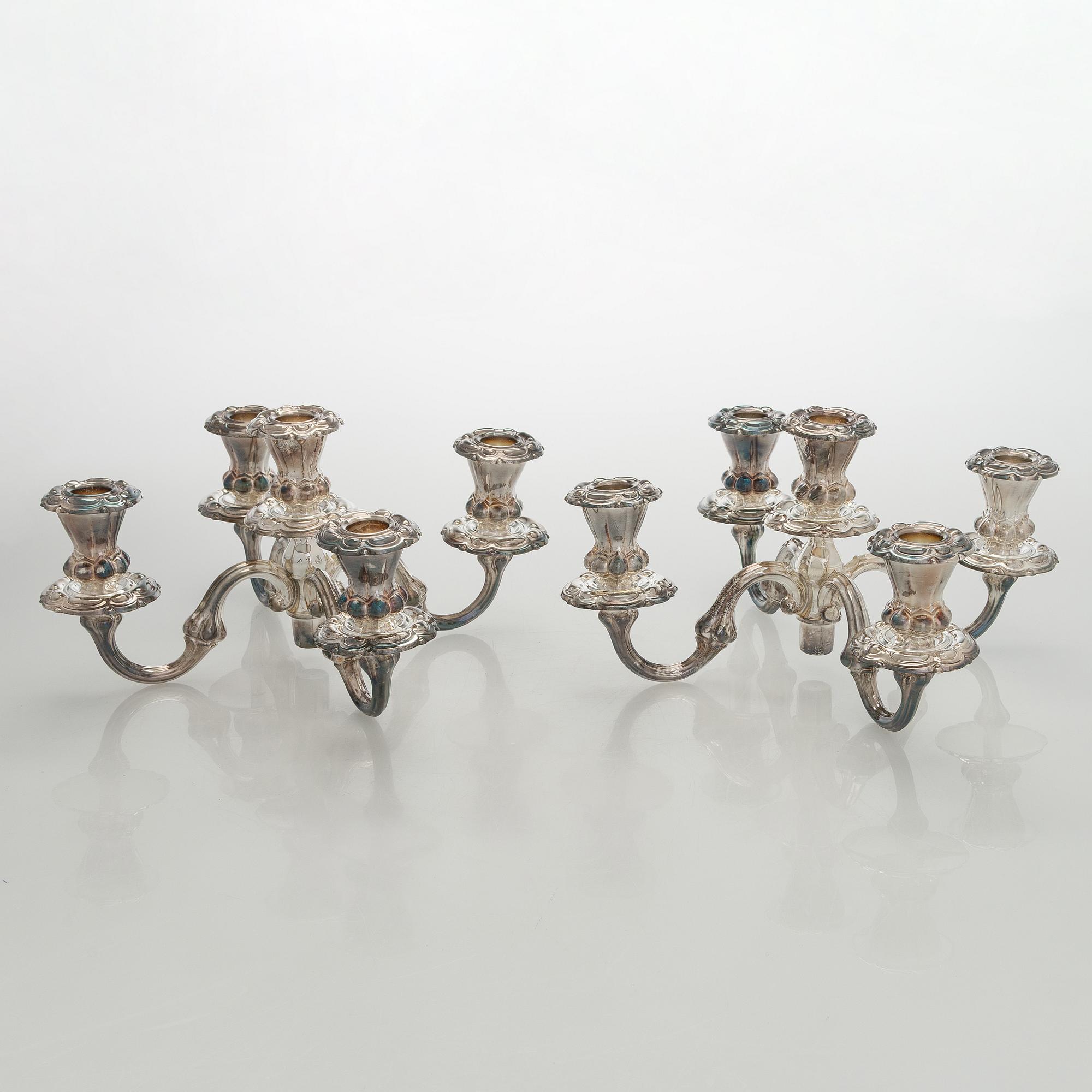 A pair of silver baroque style candelabra, Kultakeskus, Hämeenlinna 2007-2008.