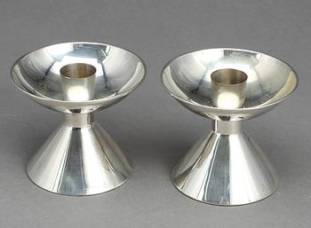 LJUSSTAKAR, ett par, silver, MGAB, Uppsala, 1968.