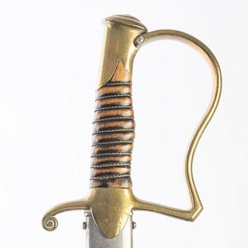 A Swedish srtillery sabre, 1889 pattern, with scabbard.