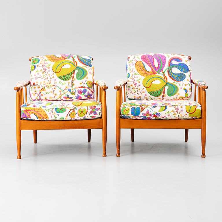 Kerstin Hörlin-Holmquist, a pair of 'Skrindan' easy chairs, OPE, second part of th 20th century.