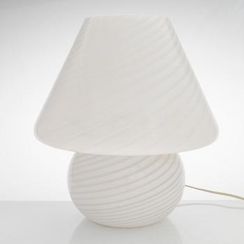 A 1980s Murano 'Mushroom' glass table light, retailer Stockmann.