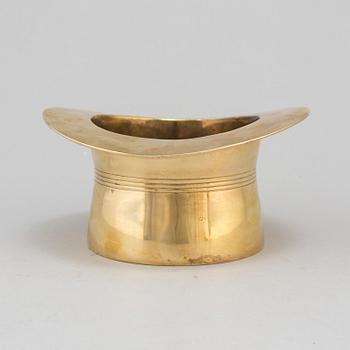 A 20th century brass wine cooler.