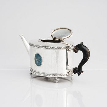 A Swedish late Gustavian silver tea-pot, mark of Johan Abraham Hallard (Hallardt), Stockholm 1794.