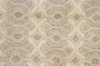 Brita Grahn, a carpet, "Grå rundel", knotted pile in relief, ca 210 x 190 cm, signed Brita Grahn.