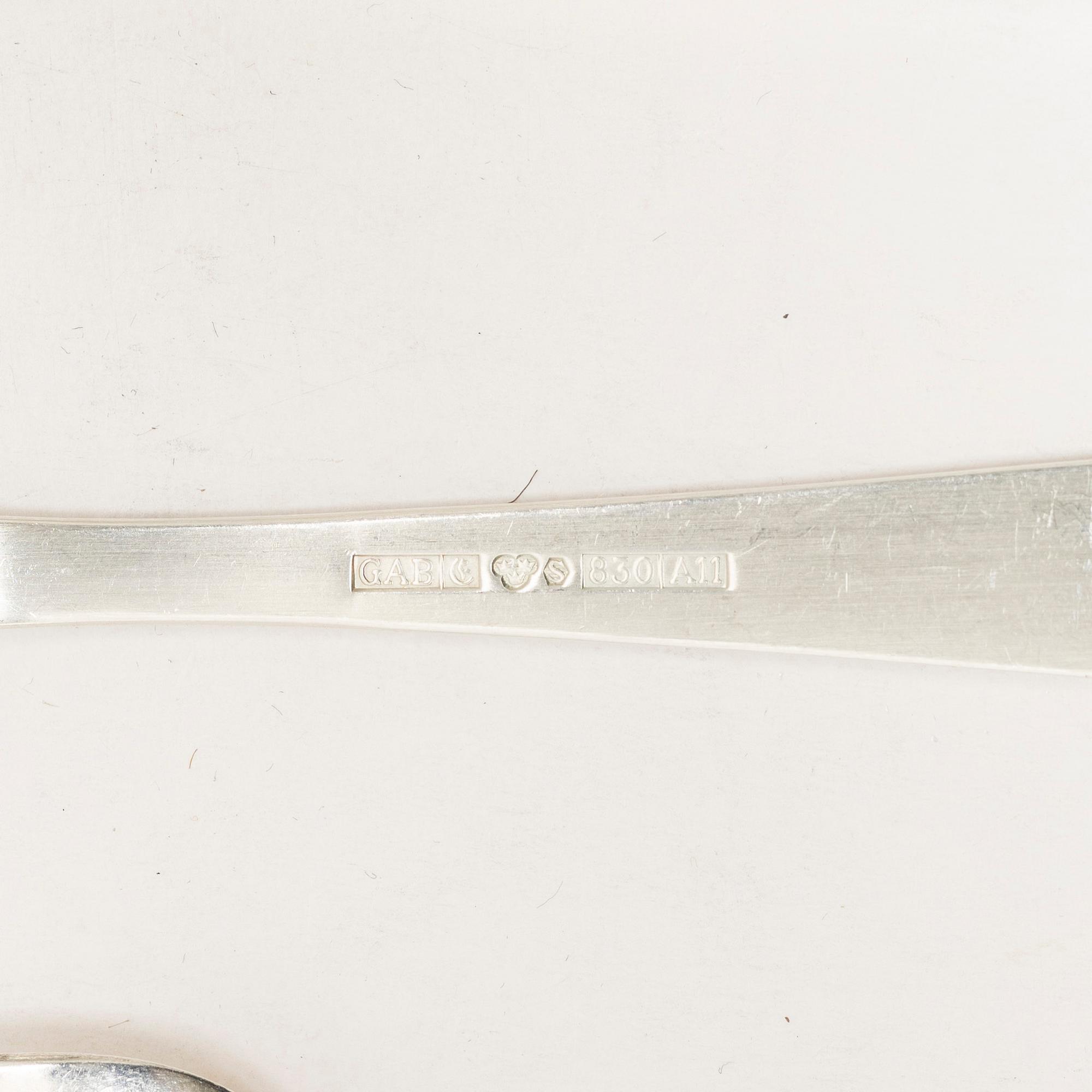 Jacob Ängman, cutlery set, 40 pieces, silver, "Rosenholm", GAB, among others 1969.