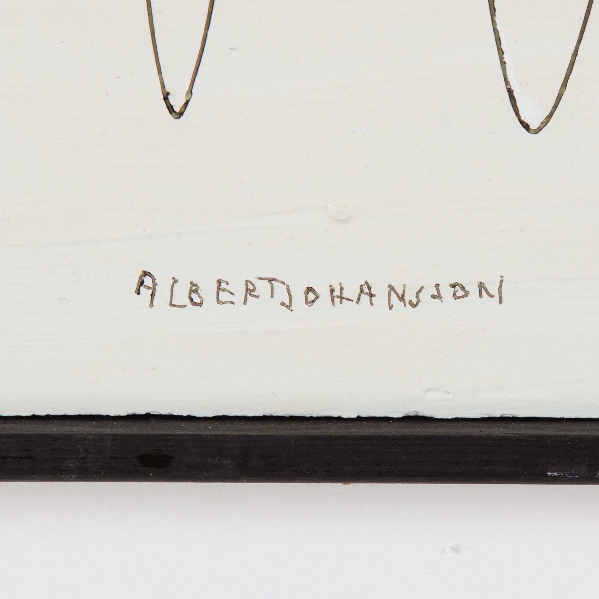 ALBERT JOHANSSON, olja på pannå, signerad.