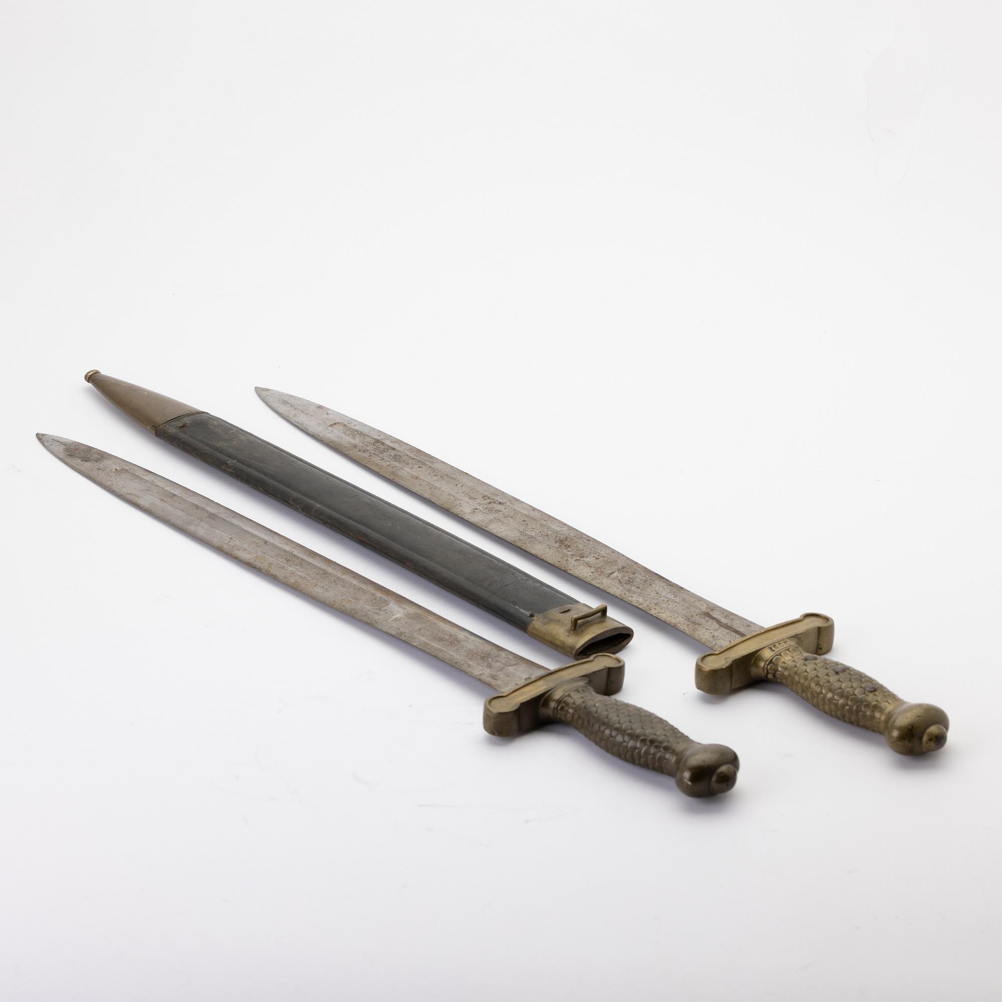 Artillery cutlasses, 2, France, 19th century.