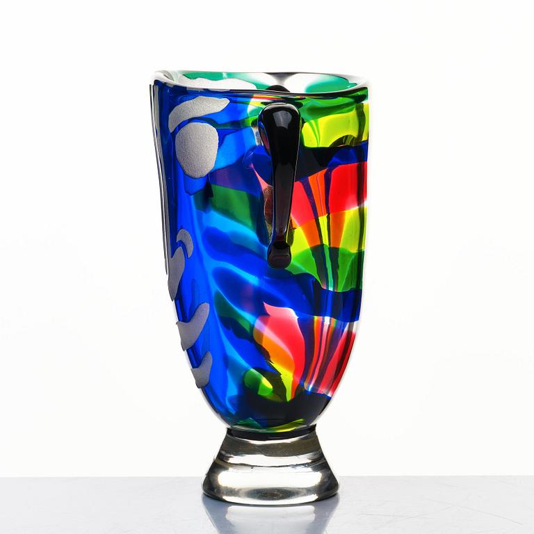 Bengt Lindström, a blasted glass vase, Kosta Boda, numbered 9/95.