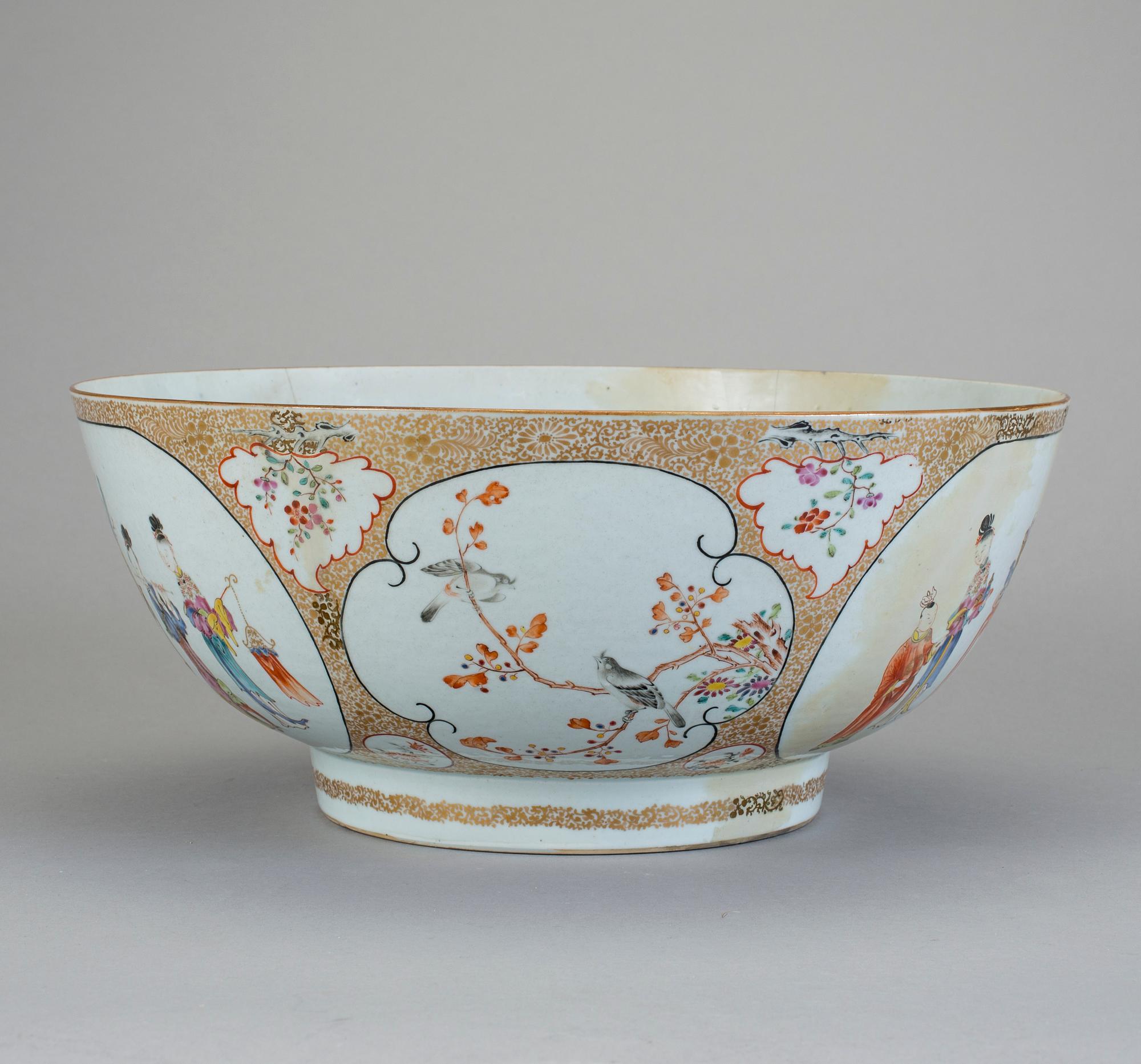 BÅLSKÅL, porslin, Qingdynastin, Qianlong (1736-95).