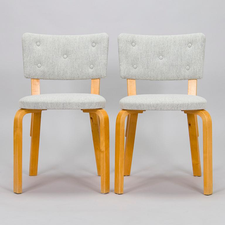 Alvar Aalto, stolar, 6 st, modell 63, O.Y. Huonekalu- ja Rakennustyötehdas A.B. 1900-talets mitt.