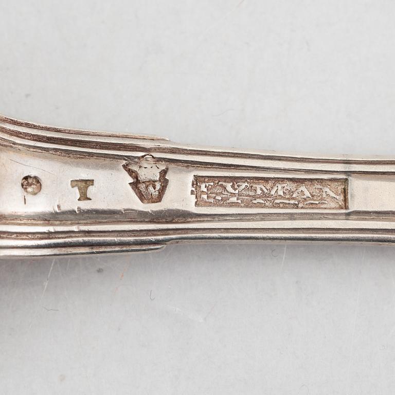 Spoons, 6 pcs, silver, Sweden and Norway, late 18th-early 20th century.