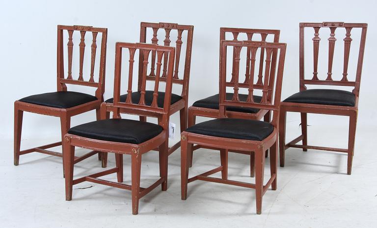 STOLAR, 6 st, gustavianska, 1800-tal.