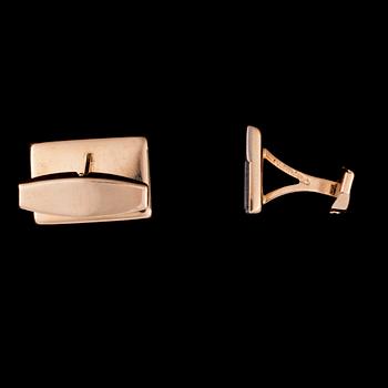 MANSCHETTKNAPPAR, 14K guld, spektroliter, diamanter. Vikt totalt ca 6,6 g.