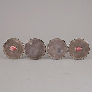 LJUSSTAKAR, 4st snarlika, silver, K&EC, Göteborg, 1956.