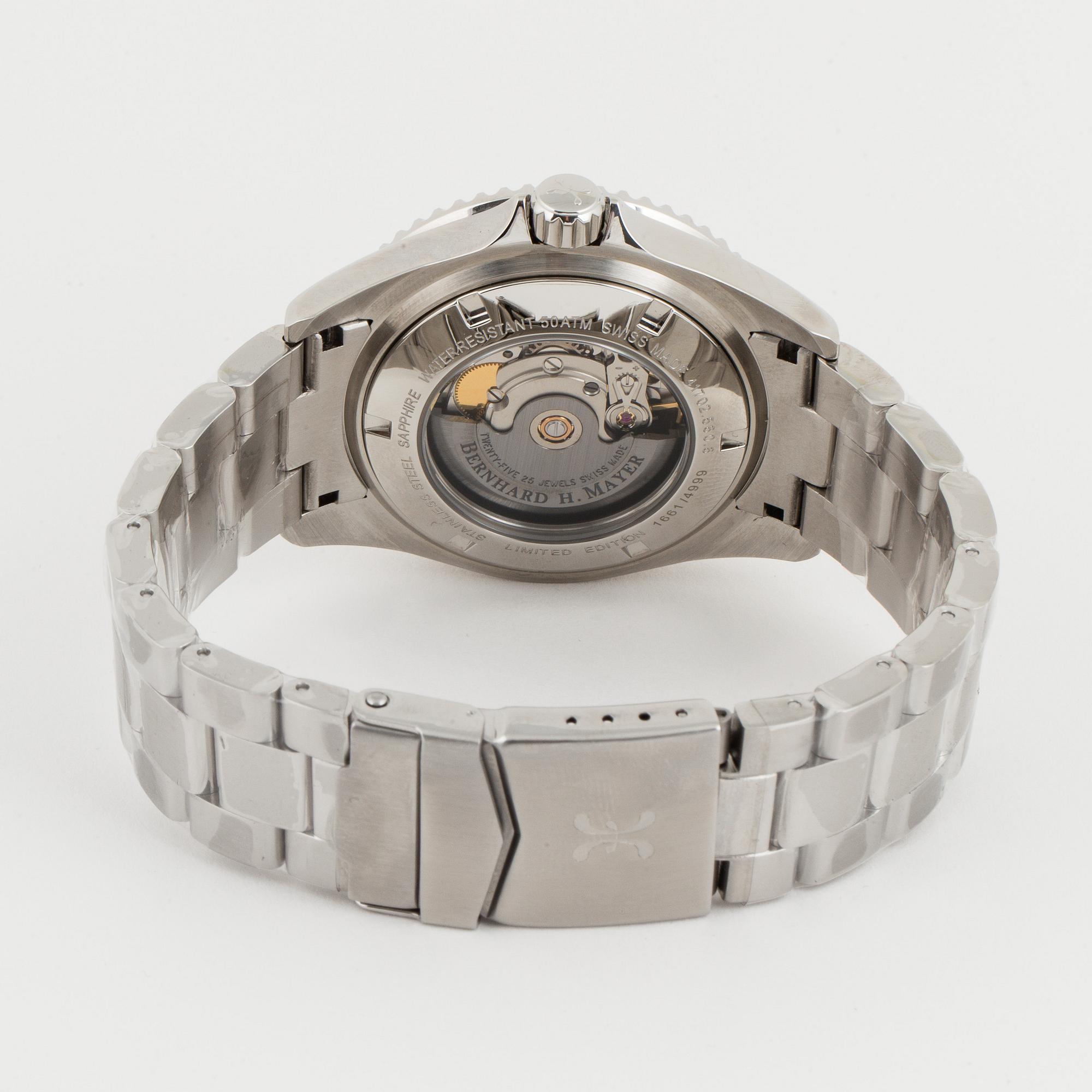 BERNHARD H MAYER, Nauticus, wristwatch, 41 mm.