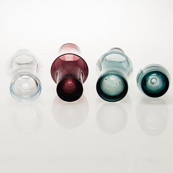 VASER, 8 st, glas, Riihimäen Lasi, Finland 1960-70-tal.