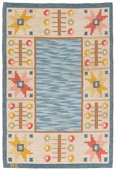 125. Astrid Sampe, attributed, a carpet, flat weave, ca 249,5 x 164 cm, signed AS.