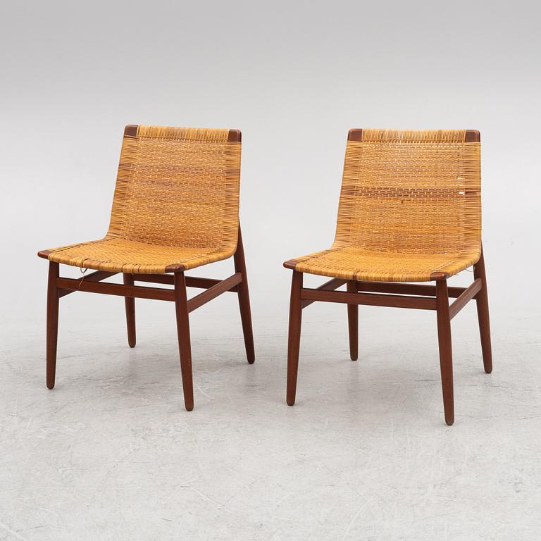 Jørgen Høj, 8 chairs, Thorald Madsen  Snedkeri, Denmark 1950s.