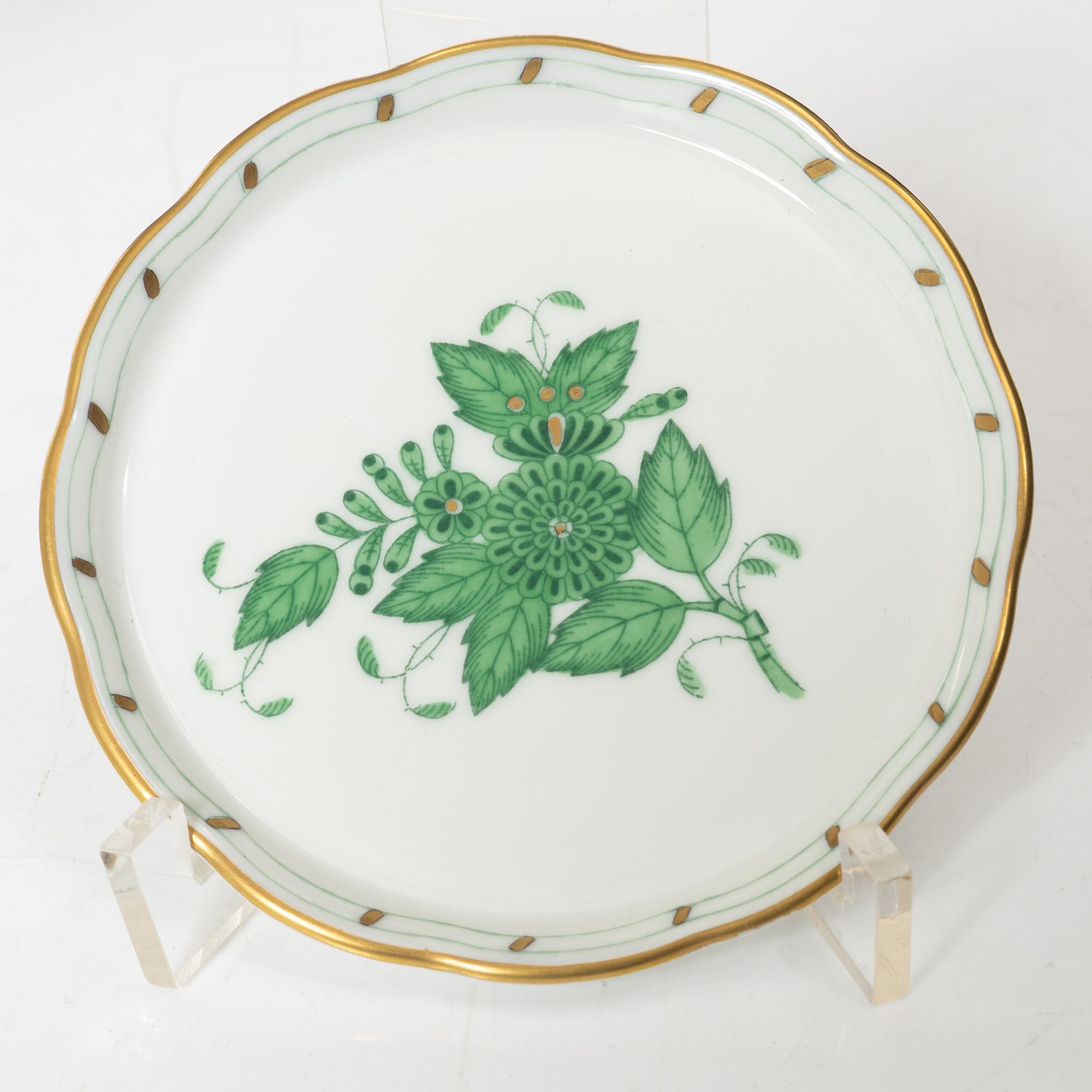 A 42-piece 'Chinese Bouquet' porcelain service and six 'Waldstein rose' coffee cups with saucers, Herend, Hungary.