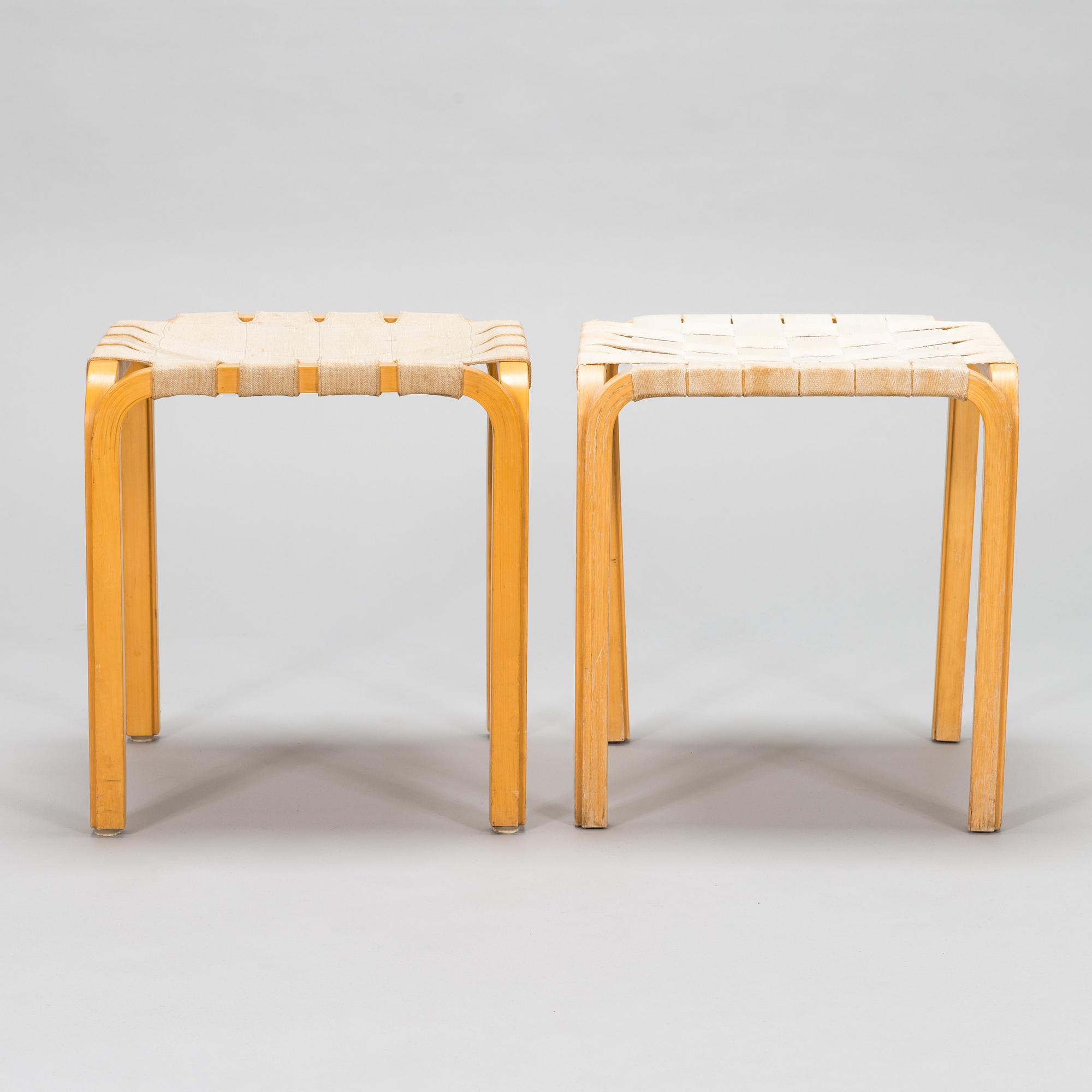 Alvar Aalto, five late 20th century 'Y61' stools for Artek.