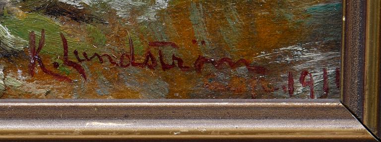 KNUT LUNDSTRÖM, olja på pannå, sign o dat 1914.
