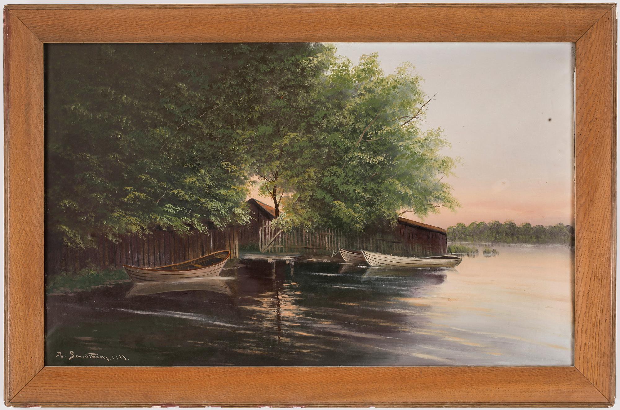 JOHAN OSSIAN-ANDERSSON, olja på duk, signerad Th Sandström, daterad 1913.